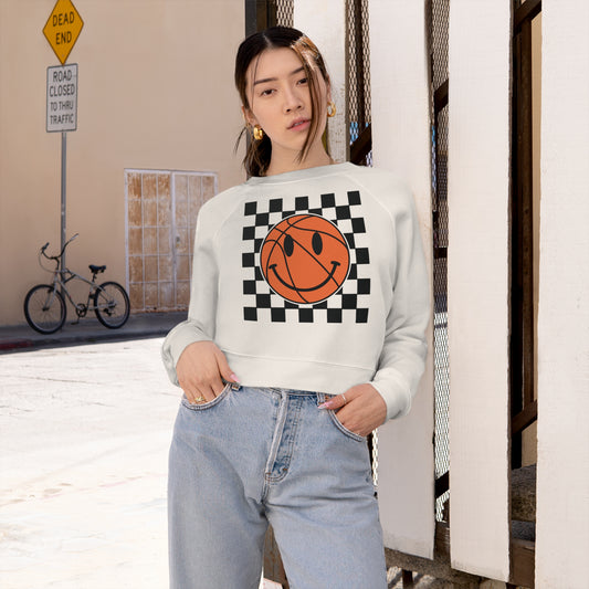 Checkered Basketball Cropped Pullover