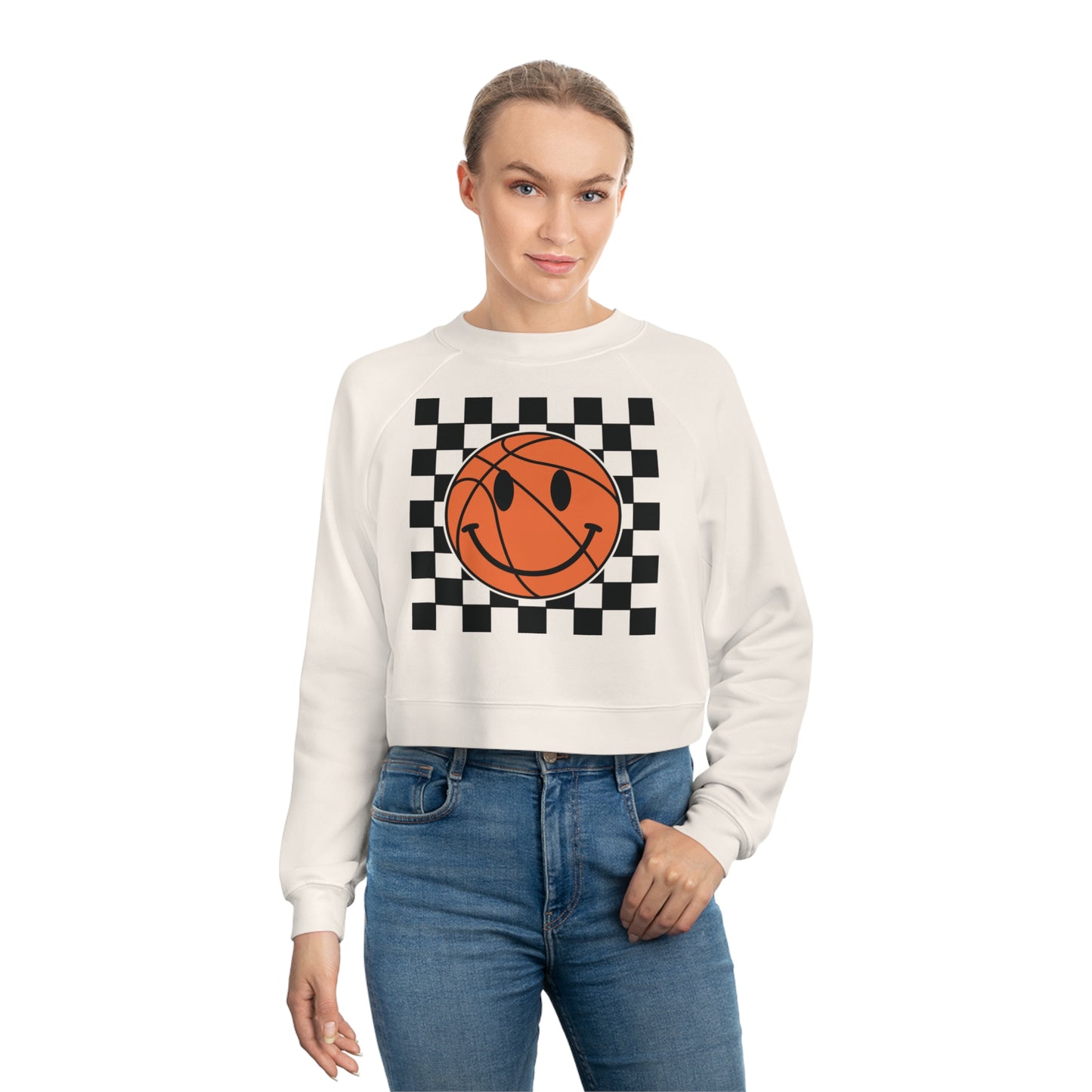 Checkered Basketball Cropped Pullover