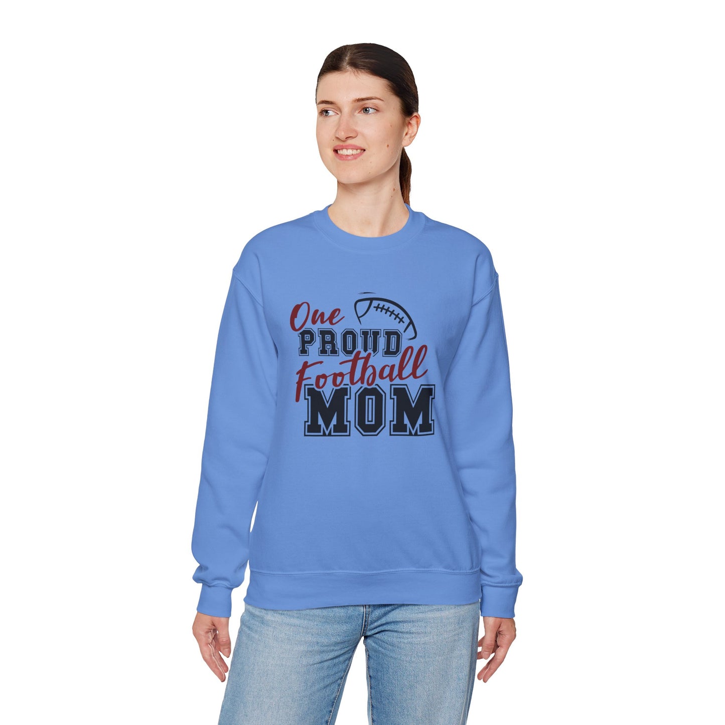 One Proud Football Mom Crewneck Sweatshirt